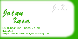 jolan kasa business card